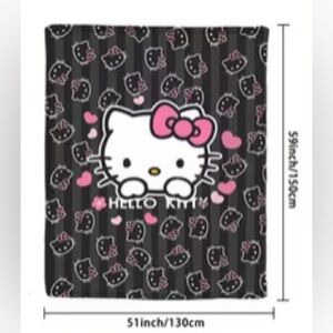 Hello Kitty Black and Pink Blanket soft and cozy throw blanket 51”x59”
